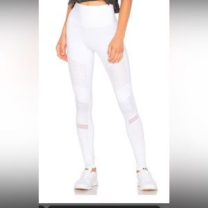 White Alo Yoga Moto Legging